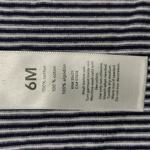 Carter's Khaki Overalls with Striped Long Sleeve Top Size 6m - Picture 7 of 7